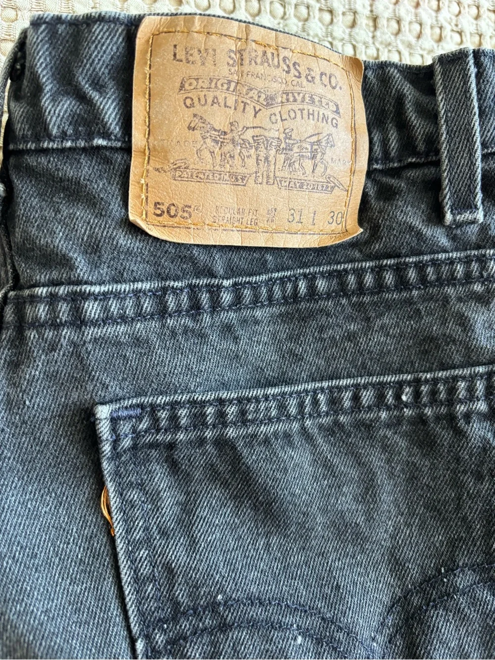 Vintage Levi's 505 Men's Dark Gray Denim Jeans